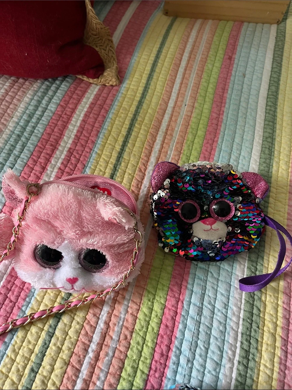 Ty Sequin & Plush Clip-On Bag Charms - Pink, Black, Multicolor